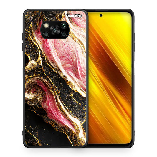 Θήκη Xiaomi Poco X3 Glamorous Pink Marble από τη Smartfits με σχέδιο στο πίσω μέρος και μαύρο περίβλημα | Xiaomi Poco X3 Glamorous Pink Marble case with colorful back and black bezels