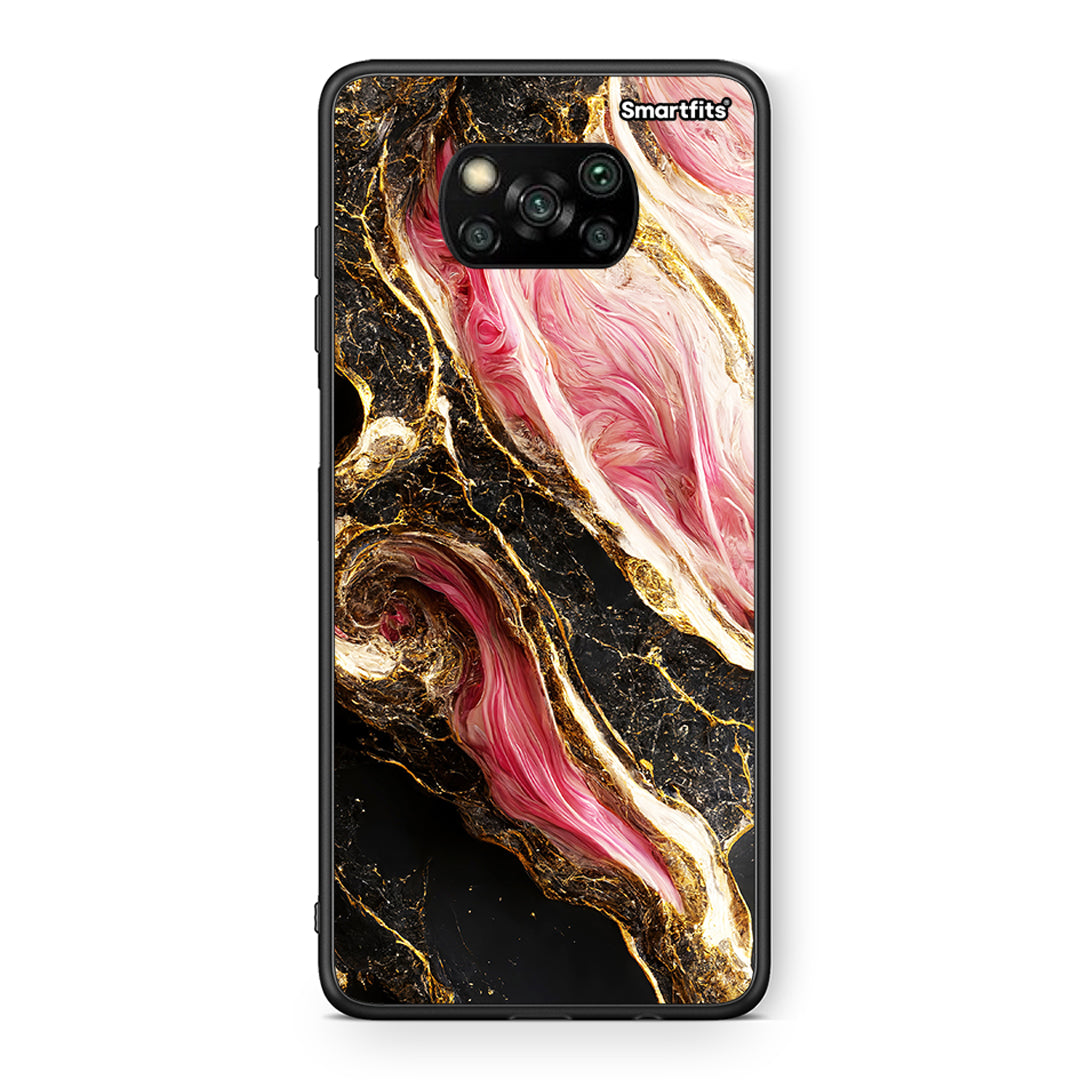 Θήκη Xiaomi Poco X3 Glamorous Pink Marble από τη Smartfits με σχέδιο στο πίσω μέρος και μαύρο περίβλημα | Xiaomi Poco X3 Glamorous Pink Marble case with colorful back and black bezels
