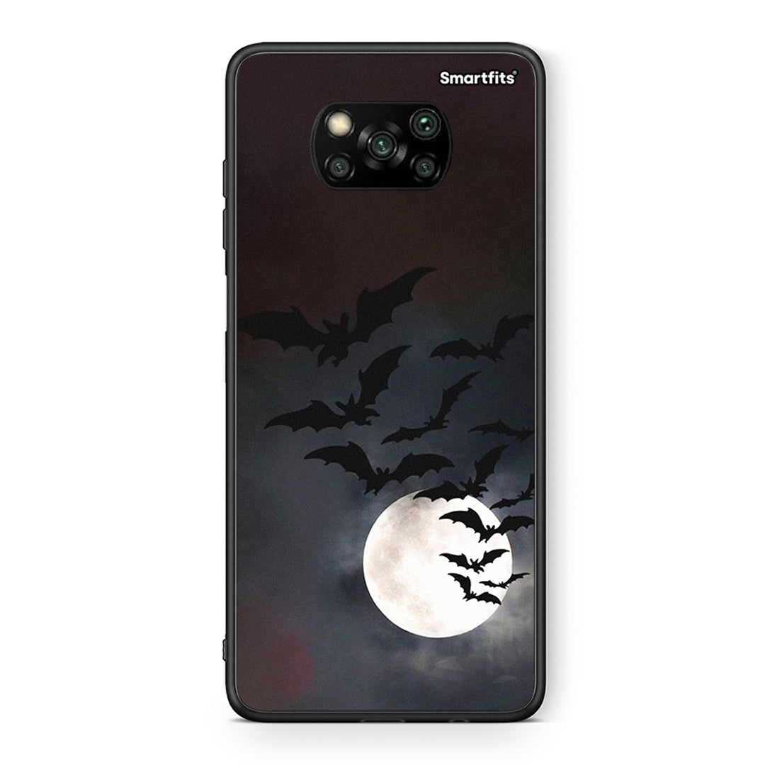 Θήκη Xiaomi Poco X3 Halloween Bat Night από τη Smartfits με σχέδιο στο πίσω μέρος και μαύρο περίβλημα | Xiaomi Poco X3 Halloween Bat Night case with colorful back and black bezels