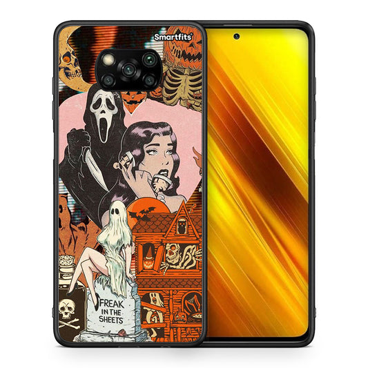 Θήκη Xiaomi Poco X3 Halloween Collage από τη Smartfits με σχέδιο στο πίσω μέρος και μαύρο περίβλημα | Xiaomi Poco X3 Halloween Collage case with colorful back and black bezels