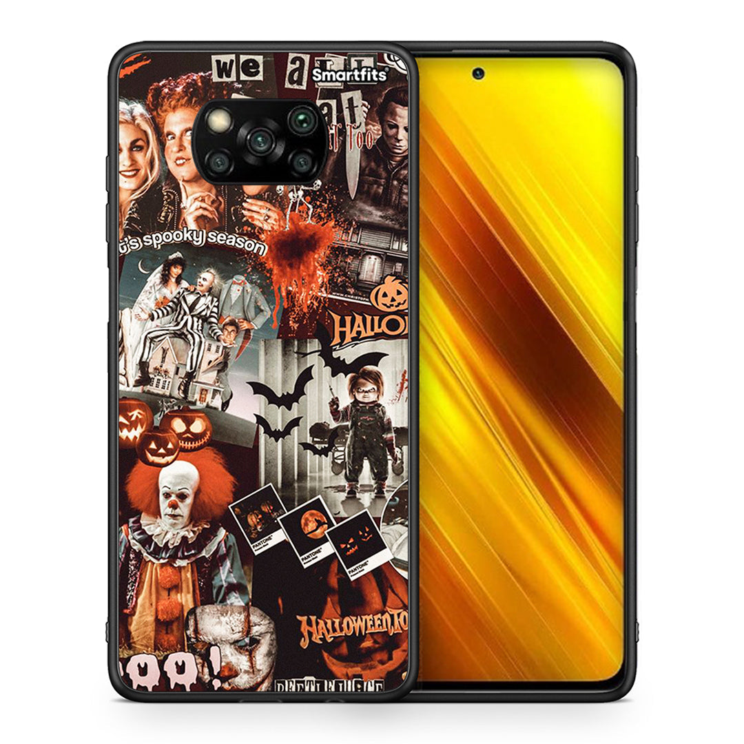 Θήκη Xiaomi Poco X3 Halloween Spooky Season από τη Smartfits με σχέδιο στο πίσω μέρος και μαύρο περίβλημα | Xiaomi Poco X3 Halloween Spooky Season case with colorful back and black bezels