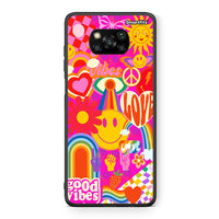 Thumbnail for Θήκη Xiaomi Poco X3 Hippie Love από τη Smartfits με σχέδιο στο πίσω μέρος και μαύρο περίβλημα | Xiaomi Poco X3 Hippie Love case with colorful back and black bezels