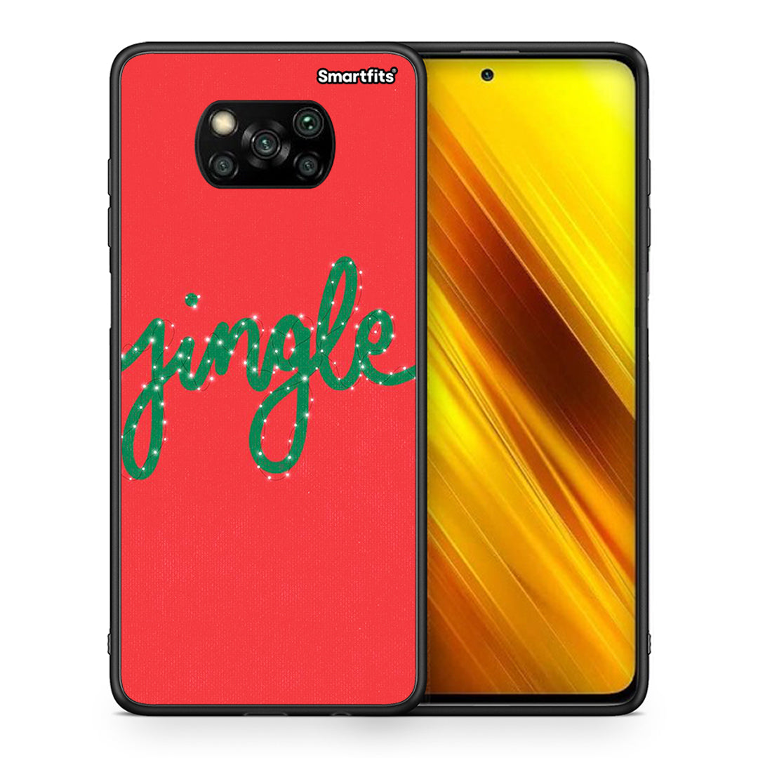 Θήκη Xiaomi Poco X3 Jingle Xmas από τη Smartfits με σχέδιο στο πίσω μέρος και μαύρο περίβλημα | Xiaomi Poco X3 Jingle Xmas case with colorful back and black bezels