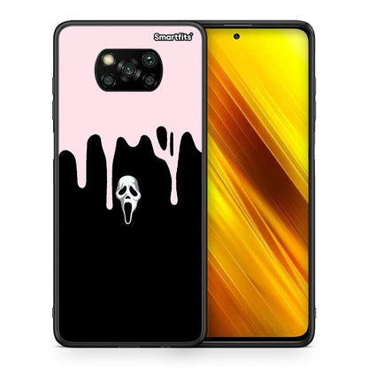 Θήκη Xiaomi Poco X3 Melting Halloween Mask από τη Smartfits με σχέδιο στο πίσω μέρος και μαύρο περίβλημα | Xiaomi Poco X3 Melting Halloween Mask case with colorful back and black bezels