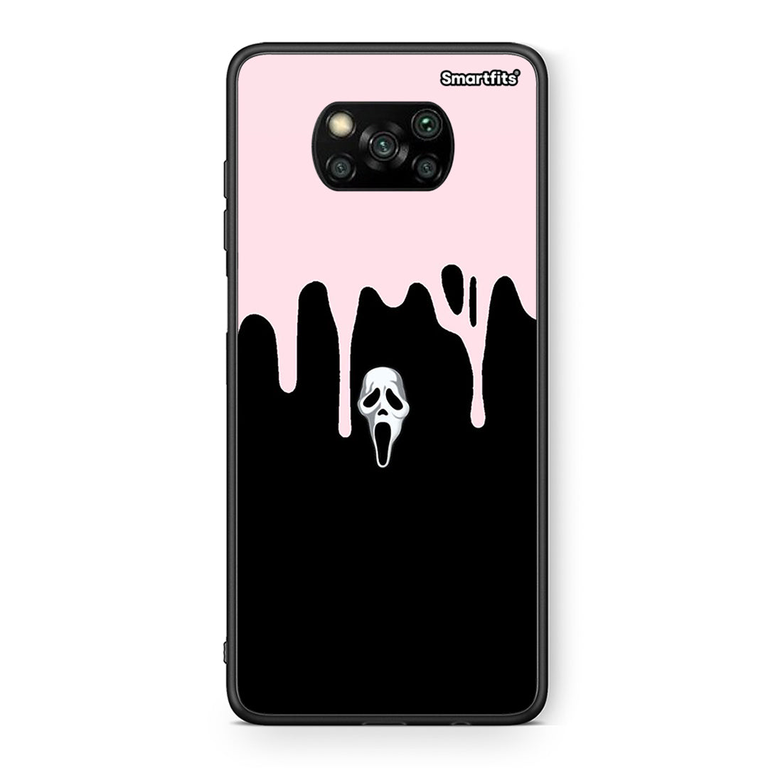 Θήκη Xiaomi Poco X3 Melting Halloween Mask από τη Smartfits με σχέδιο στο πίσω μέρος και μαύρο περίβλημα | Xiaomi Poco X3 Melting Halloween Mask case with colorful back and black bezels