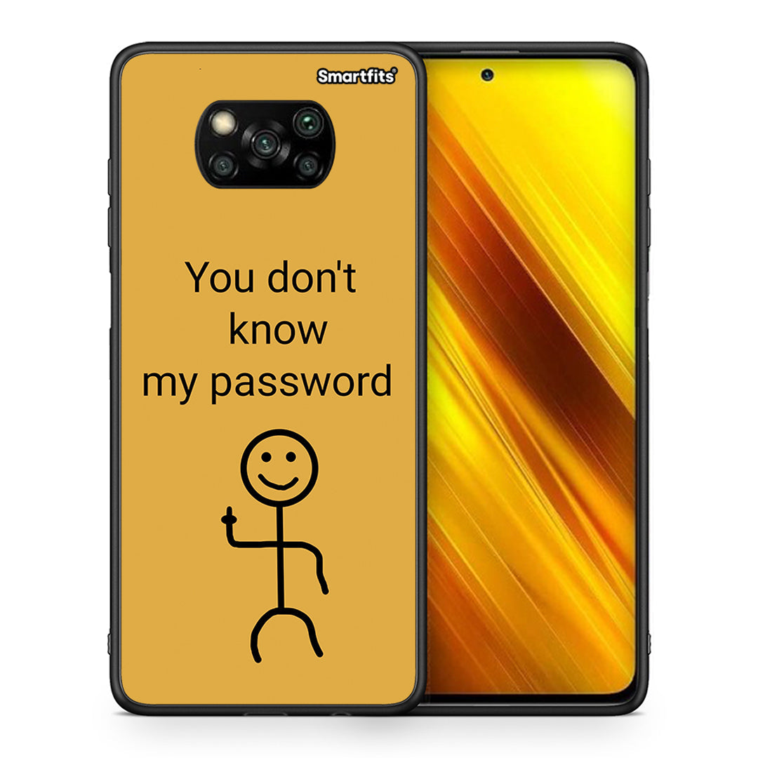 Θήκη Xiaomi Poco X3 My Password από τη Smartfits με σχέδιο στο πίσω μέρος και μαύρο περίβλημα | Xiaomi Poco X3 My Password case with colorful back and black bezels