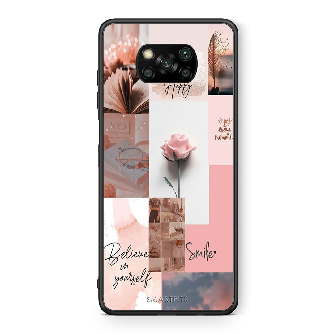 Θήκη Xiaomi Poco X3 Aesthetic Collage από τη Smartfits με σχέδιο στο πίσω μέρος και μαύρο περίβλημα | Xiaomi Poco X3 Aesthetic Collage case with colorful back and black bezels