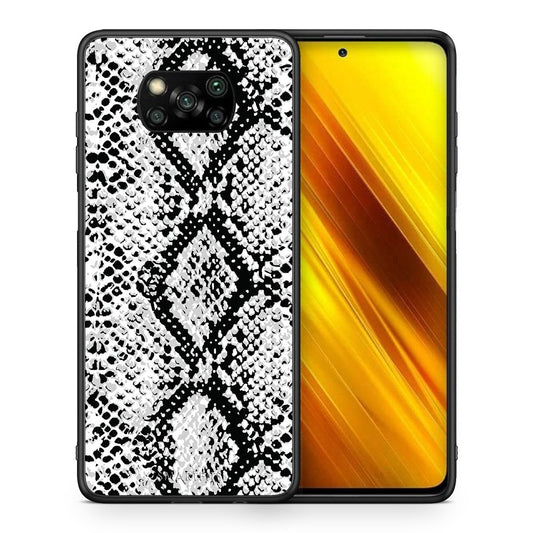 Θήκη Xiaomi Poco X3 White Snake Animal από τη Smartfits με σχέδιο στο πίσω μέρος και μαύρο περίβλημα | Xiaomi Poco X3 White Snake Animal case with colorful back and black bezels