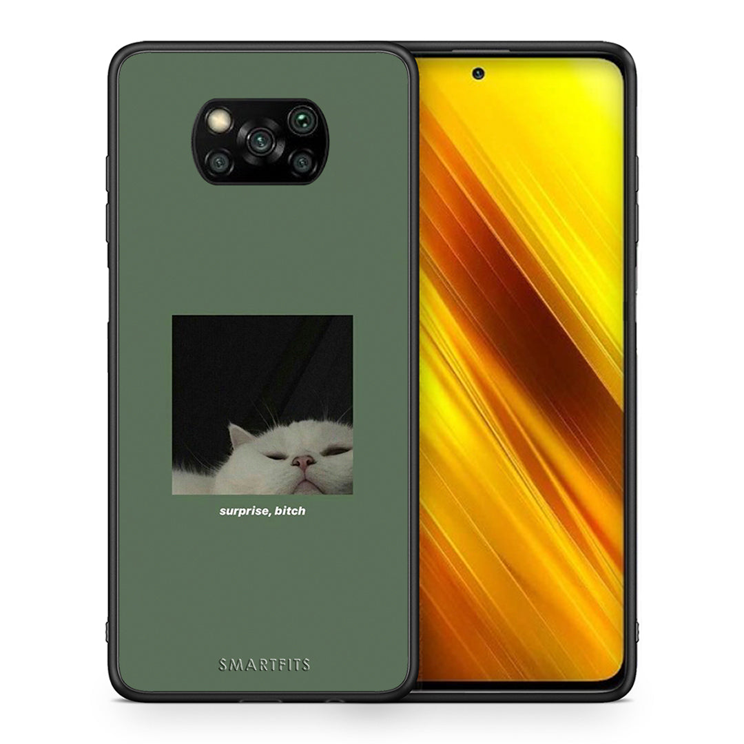 Θήκη Xiaomi Poco X3 Bitch Surprise από τη Smartfits με σχέδιο στο πίσω μέρος και μαύρο περίβλημα | Xiaomi Poco X3 Bitch Surprise case with colorful back and black bezels