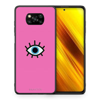 Thumbnail for Θήκη Xiaomi Poco X3 Blue Eye Pink από τη Smartfits με σχέδιο στο πίσω μέρος και μαύρο περίβλημα | Xiaomi Poco X3 Blue Eye Pink case with colorful back and black bezels