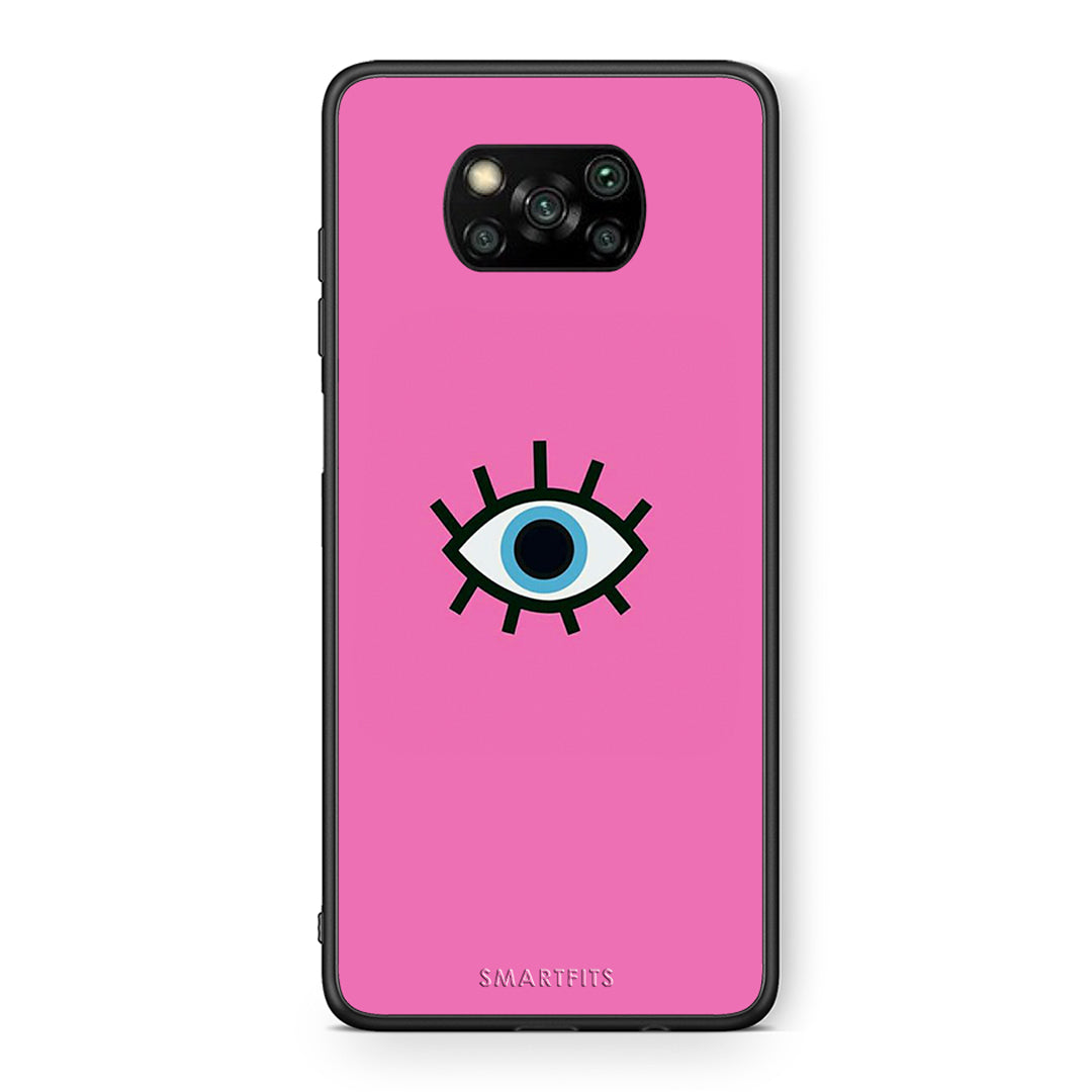 Θήκη Xiaomi Poco X3 Blue Eye Pink από τη Smartfits με σχέδιο στο πίσω μέρος και μαύρο περίβλημα | Xiaomi Poco X3 Blue Eye Pink case with colorful back and black bezels