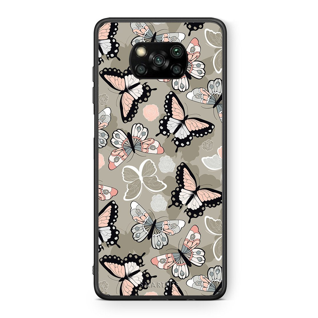 Θήκη Xiaomi Poco X3 Butterflies Boho από τη Smartfits με σχέδιο στο πίσω μέρος και μαύρο περίβλημα | Xiaomi Poco X3 Butterflies Boho case with colorful back and black bezels