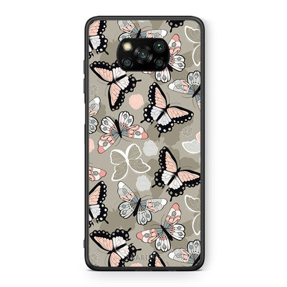 Θήκη Xiaomi Poco X3 Butterflies Boho από τη Smartfits με σχέδιο στο πίσω μέρος και μαύρο περίβλημα | Xiaomi Poco X3 Butterflies Boho case with colorful back and black bezels