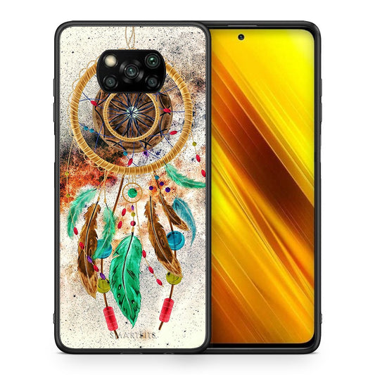 Θήκη Xiaomi Poco X3 DreamCatcher Boho από τη Smartfits με σχέδιο στο πίσω μέρος και μαύρο περίβλημα | Xiaomi Poco X3 DreamCatcher Boho case with colorful back and black bezels