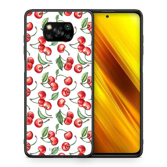 Θήκη Xiaomi Poco X3 Cherry Summer από τη Smartfits με σχέδιο στο πίσω μέρος και μαύρο περίβλημα | Xiaomi Poco X3 Cherry Summer case with colorful back and black bezels