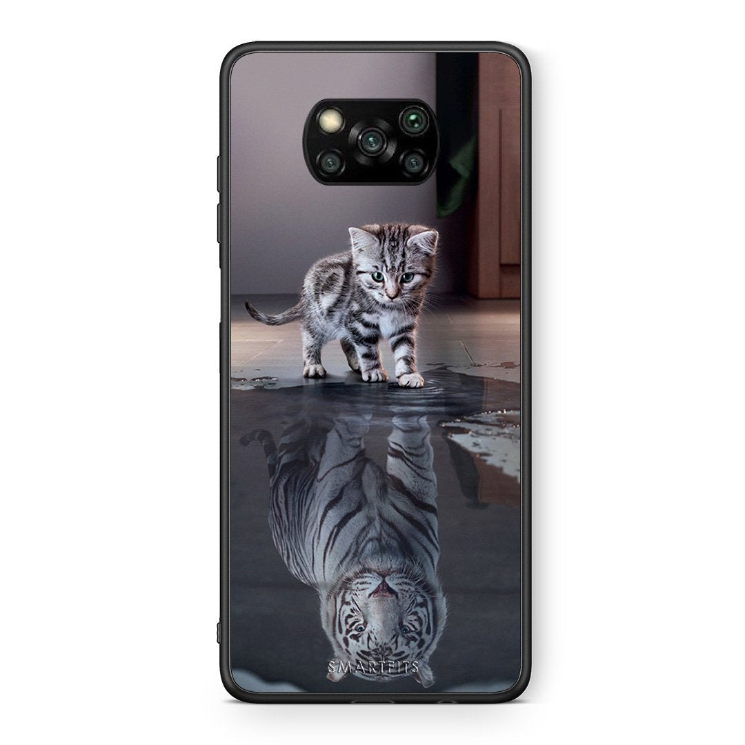 Θήκη Xiaomi Poco X3 Tiger Cute από τη Smartfits με σχέδιο στο πίσω μέρος και μαύρο περίβλημα | Xiaomi Poco X3 Tiger Cute case with colorful back and black bezels