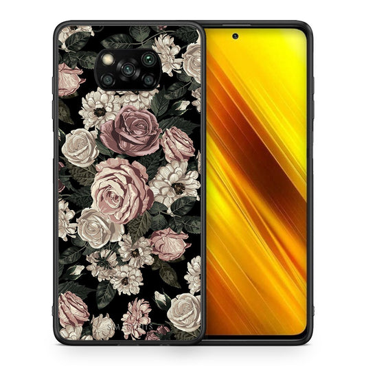 Θήκη Xiaomi Poco X3 Wild Roses Flower από τη Smartfits με σχέδιο στο πίσω μέρος και μαύρο περίβλημα | Xiaomi Poco X3 Wild Roses Flower case with colorful back and black bezels