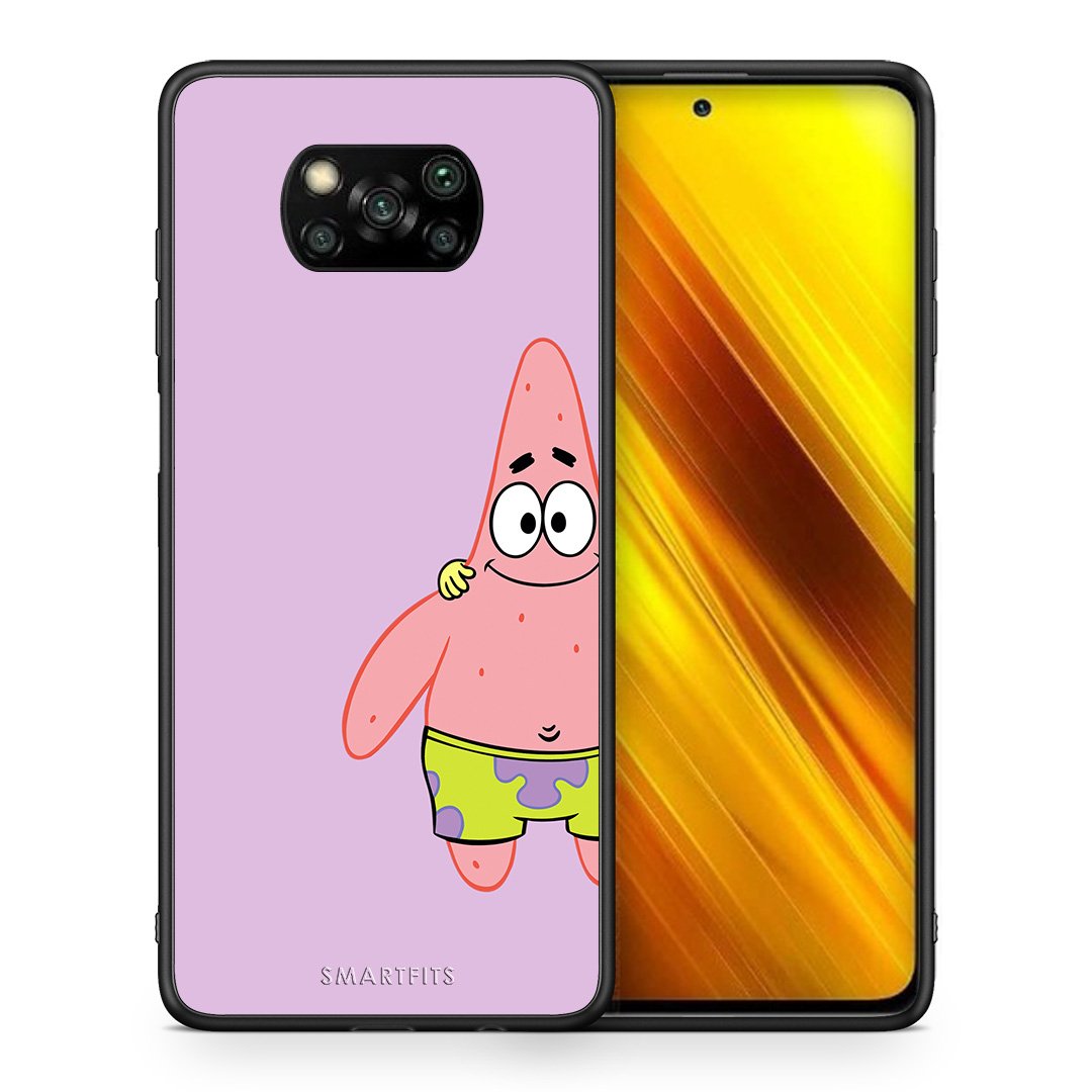 Θήκη Xiaomi Poco X3  Friends Patrick από τη Smartfits με σχέδιο στο πίσω μέρος και μαύρο περίβλημα | Xiaomi Poco X3  Friends Patrick case with colorful back and black bezels