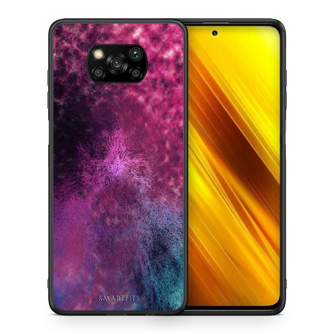 Θήκη Xiaomi Poco X3 Aurora Galaxy από τη Smartfits με σχέδιο στο πίσω μέρος και μαύρο περίβλημα | Xiaomi Poco X3 Aurora Galaxy case with colorful back and black bezels
