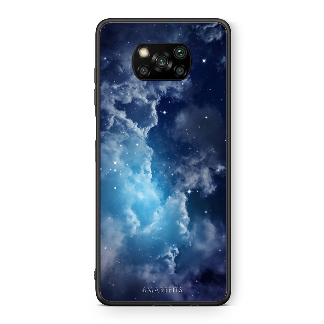 Θήκη Xiaomi Poco X3 Blue Sky Galaxy από τη Smartfits με σχέδιο στο πίσω μέρος και μαύρο περίβλημα | Xiaomi Poco X3 Blue Sky Galaxy case with colorful back and black bezels
