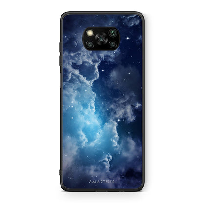 Θήκη Xiaomi Poco X3 Blue Sky Galaxy από τη Smartfits με σχέδιο στο πίσω μέρος και μαύρο περίβλημα | Xiaomi Poco X3 Blue Sky Galaxy case with colorful back and black bezels