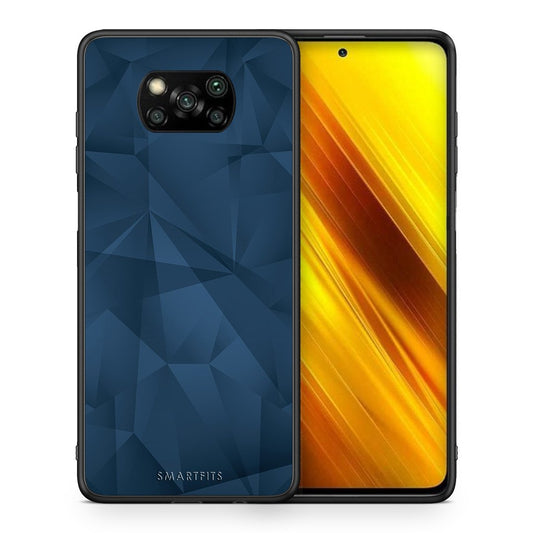 Θήκη Xiaomi Poco X3 Blue Abstract Geometric από τη Smartfits με σχέδιο στο πίσω μέρος και μαύρο περίβλημα | Xiaomi Poco X3 Blue Abstract Geometric case with colorful back and black bezels
