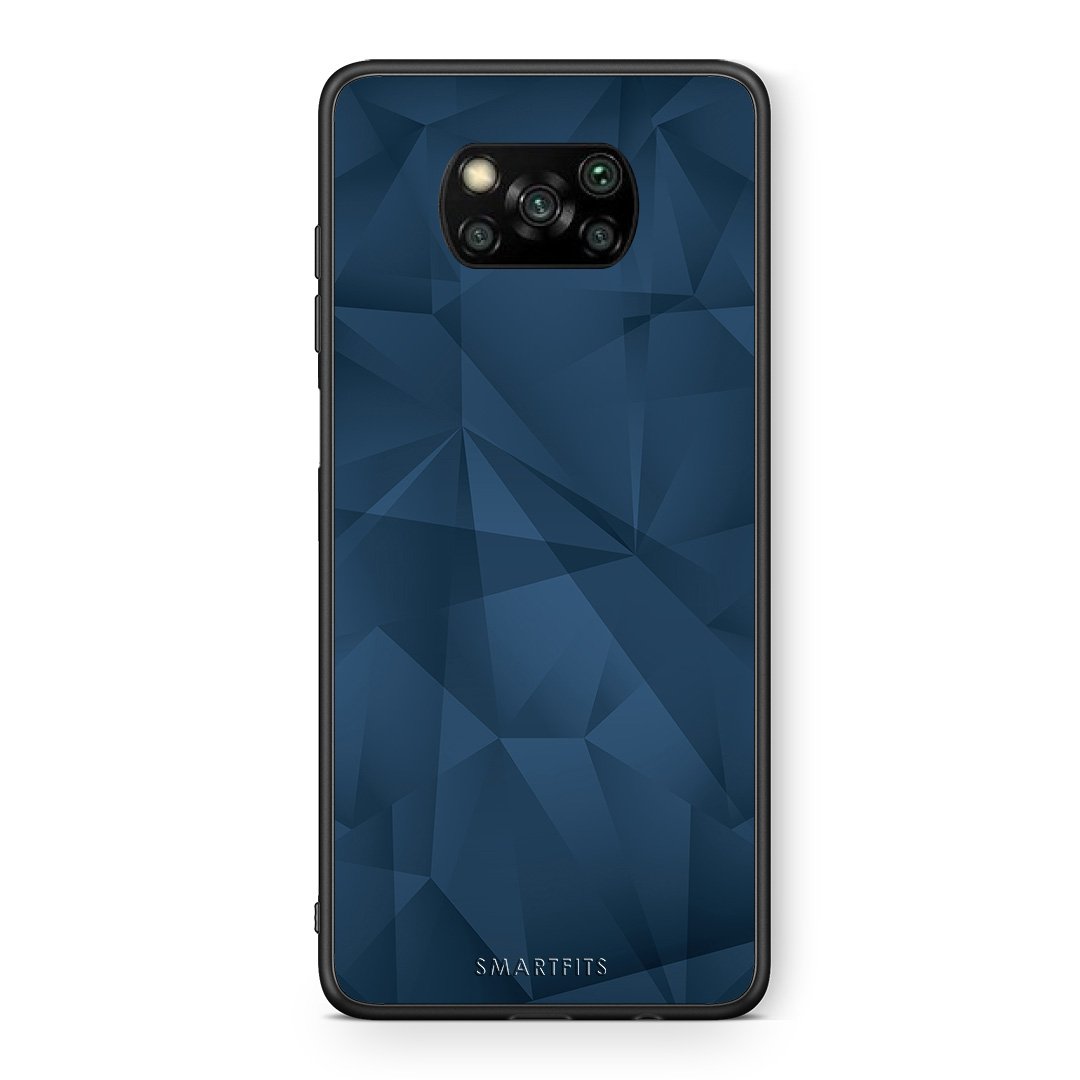Θήκη Xiaomi Poco X3 Blue Abstract Geometric από τη Smartfits με σχέδιο στο πίσω μέρος και μαύρο περίβλημα | Xiaomi Poco X3 Blue Abstract Geometric case with colorful back and black bezels
