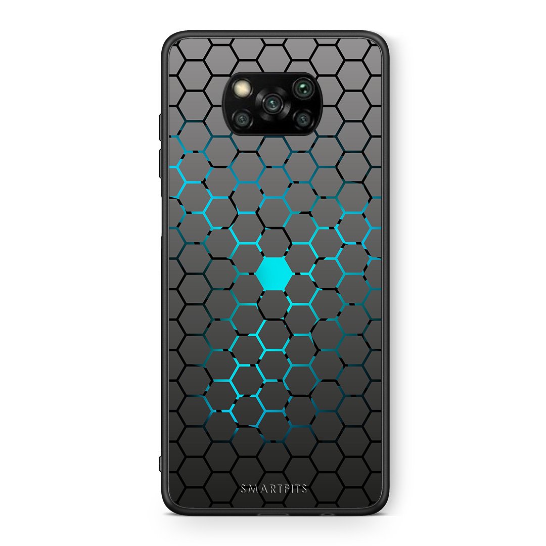 Θήκη Xiaomi Poco X3 Hexagonal Geometric από τη Smartfits με σχέδιο στο πίσω μέρος και μαύρο περίβλημα | Xiaomi Poco X3 Hexagonal Geometric case with colorful back and black bezels
