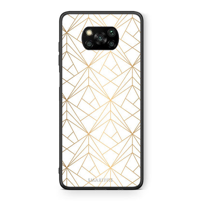 Θήκη Xiaomi Poco X3 Luxury White Geometric από τη Smartfits με σχέδιο στο πίσω μέρος και μαύρο περίβλημα | Xiaomi Poco X3 Luxury White Geometric case with colorful back and black bezels