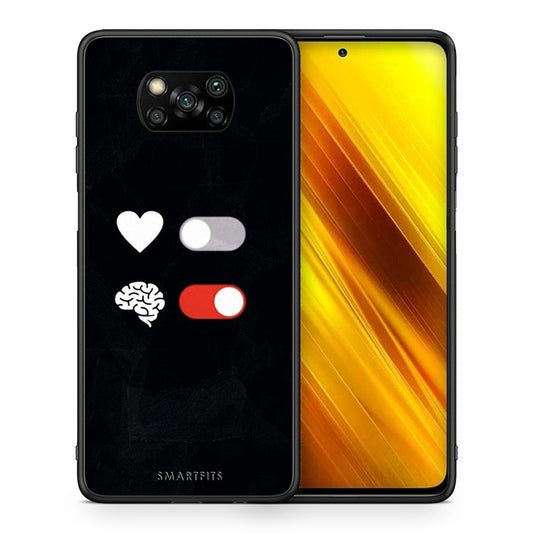 Θήκη Αγίου Βαλεντίνου Xiaomi Poco X3 Heart Vs Brain από τη Smartfits με σχέδιο στο πίσω μέρος και μαύρο περίβλημα | Xiaomi Poco X3 Heart Vs Brain case with colorful back and black bezels