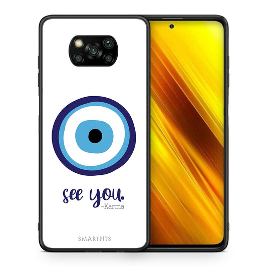 Θήκη Xiaomi Poco X3 Karma Says από τη Smartfits με σχέδιο στο πίσω μέρος και μαύρο περίβλημα | Xiaomi Poco X3 Karma Says case with colorful back and black bezels