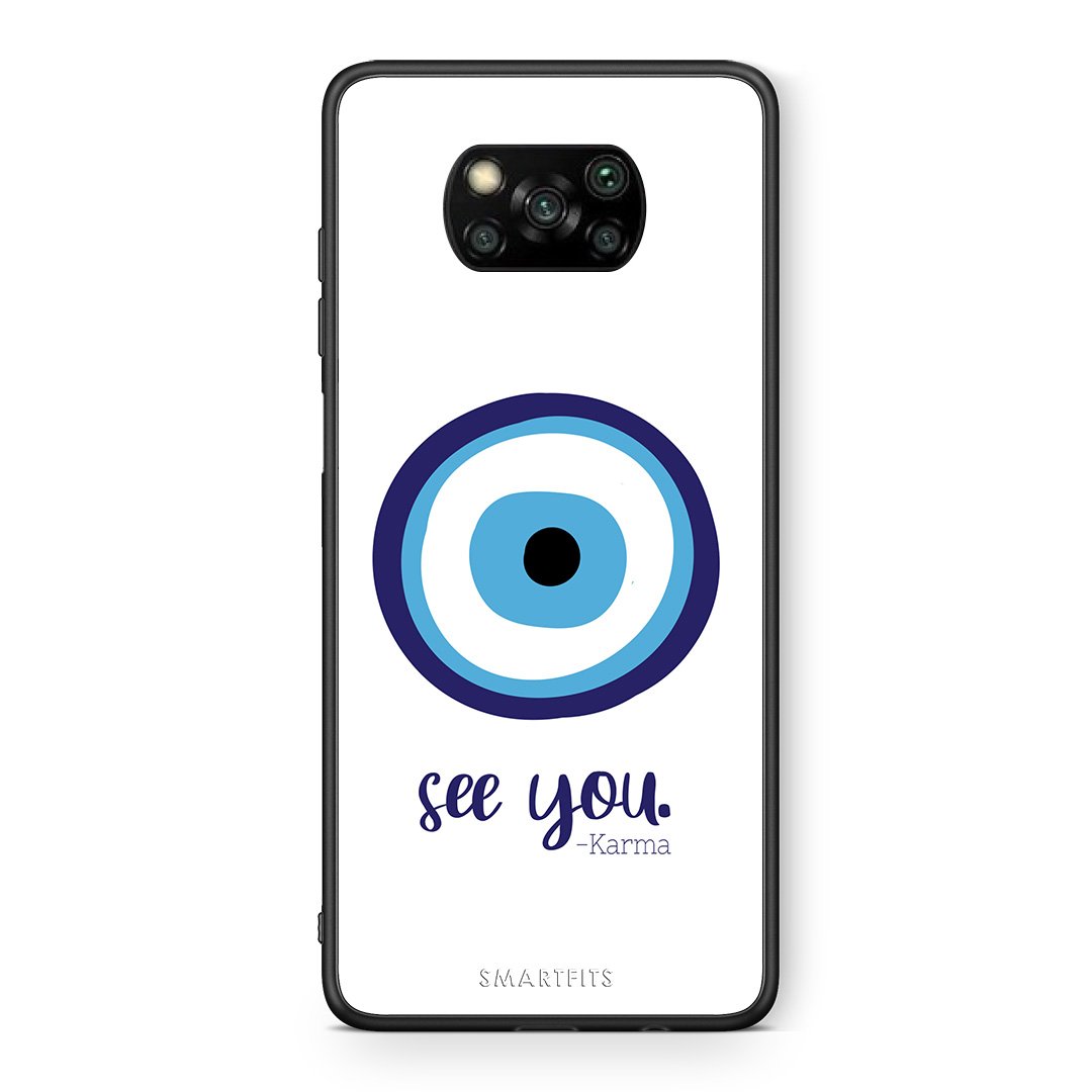 Θήκη Xiaomi Poco X3 Karma Says από τη Smartfits με σχέδιο στο πίσω μέρος και μαύρο περίβλημα | Xiaomi Poco X3 Karma Says case with colorful back and black bezels