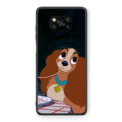 Θήκη Αγίου Βαλεντίνου Xiaomi Poco X3 Lady And Tramp 2 από τη Smartfits με σχέδιο στο πίσω μέρος και μαύρο περίβλημα | Xiaomi Poco X3 Lady And Tramp 2 case with colorful back and black bezels
