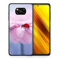 Thumbnail for Θήκη Xiaomi Poco X3 Ladybug Flower από τη Smartfits με σχέδιο στο πίσω μέρος και μαύρο περίβλημα | Xiaomi Poco X3 Ladybug Flower case with colorful back and black bezels