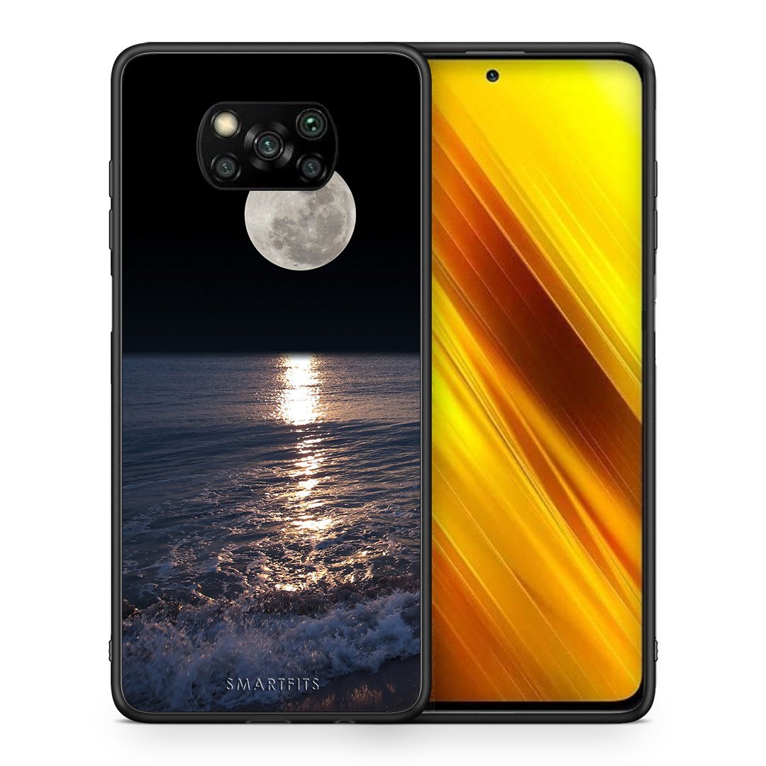 Θήκη Xiaomi Poco X3 Moon Landscape από τη Smartfits με σχέδιο στο πίσω μέρος και μαύρο περίβλημα | Xiaomi Poco X3 Moon Landscape case with colorful back and black bezels