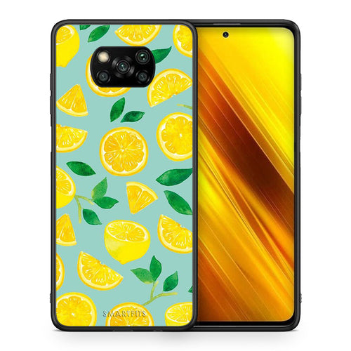 Θήκη Xiaomi Poco X3 Lemons από τη Smartfits με σχέδιο στο πίσω μέρος και μαύρο περίβλημα | Xiaomi Poco X3 Lemons case with colorful back and black bezels