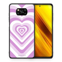 Thumbnail for Θήκη Xiaomi Poco X3 Lilac Hearts από τη Smartfits με σχέδιο στο πίσω μέρος και μαύρο περίβλημα | Xiaomi Poco X3 Lilac Hearts case with colorful back and black bezels