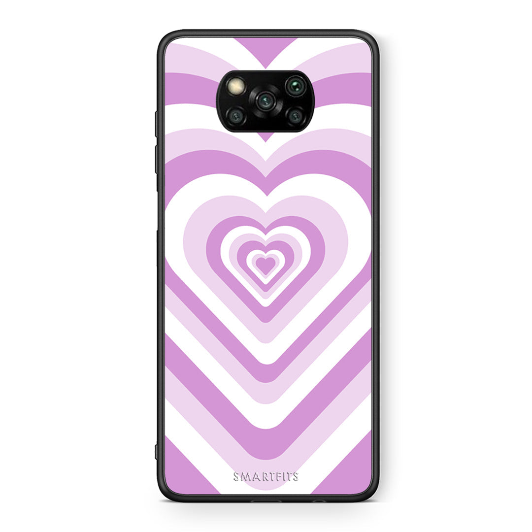 Θήκη Xiaomi Poco X3 Lilac Hearts από τη Smartfits με σχέδιο στο πίσω μέρος και μαύρο περίβλημα | Xiaomi Poco X3 Lilac Hearts case with colorful back and black bezels