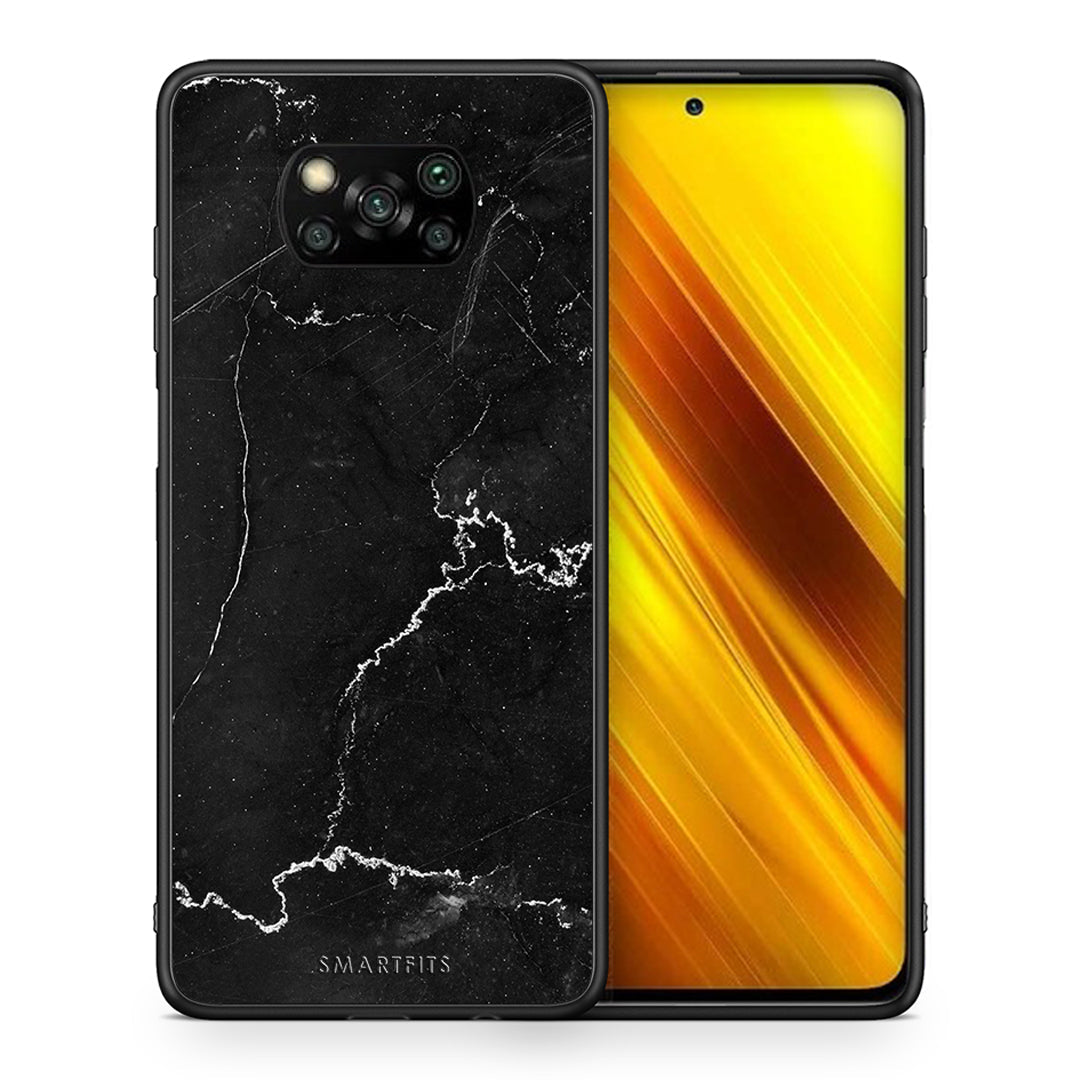 Θήκη Xiaomi Poco X3 Marble Black από τη Smartfits με σχέδιο στο πίσω μέρος και μαύρο περίβλημα | Xiaomi Poco X3 Marble Black case with colorful back and black bezels
