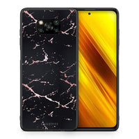 Thumbnail for Θήκη Xiaomi Poco X3 Black Rosegold Marble από τη Smartfits με σχέδιο στο πίσω μέρος και μαύρο περίβλημα | Xiaomi Poco X3 Black Rosegold Marble case with colorful back and black bezels