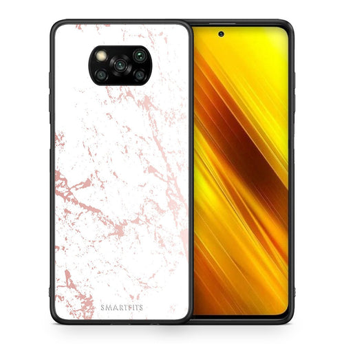 Θήκη Xiaomi Poco X3 Pink Splash Marble από τη Smartfits με σχέδιο στο πίσω μέρος και μαύρο περίβλημα | Xiaomi Poco X3 Pink Splash Marble case with colorful back and black bezels