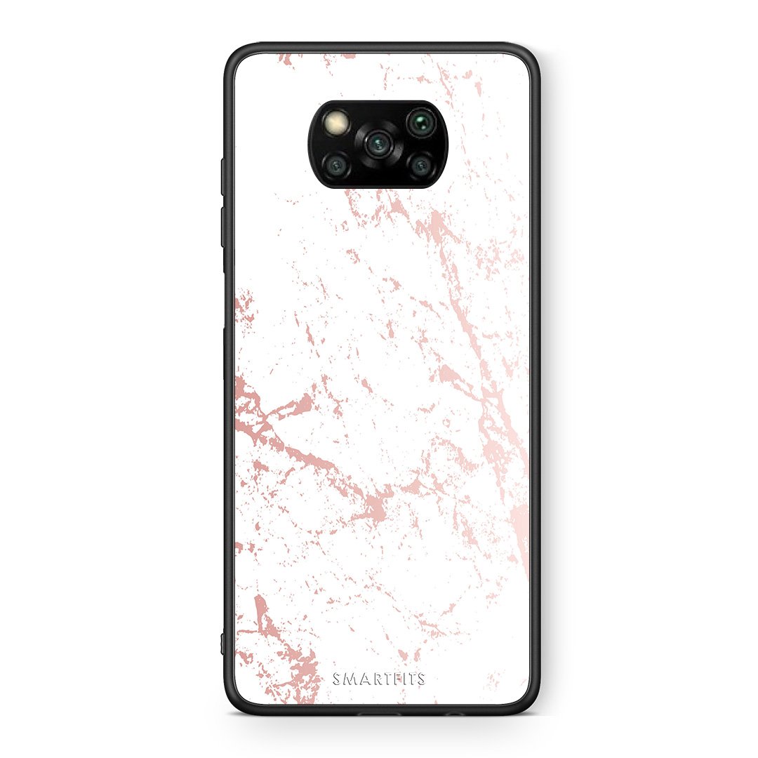 Θήκη Xiaomi Poco X3 Pink Splash Marble από τη Smartfits με σχέδιο στο πίσω μέρος και μαύρο περίβλημα | Xiaomi Poco X3 Pink Splash Marble case with colorful back and black bezels