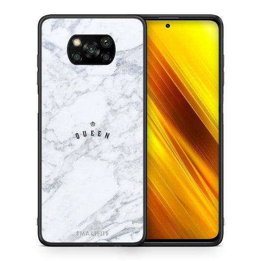 Θήκη Xiaomi Poco X3 Queen Marble από τη Smartfits με σχέδιο στο πίσω μέρος και μαύρο περίβλημα | Xiaomi Poco X3 Queen Marble case with colorful back and black bezels