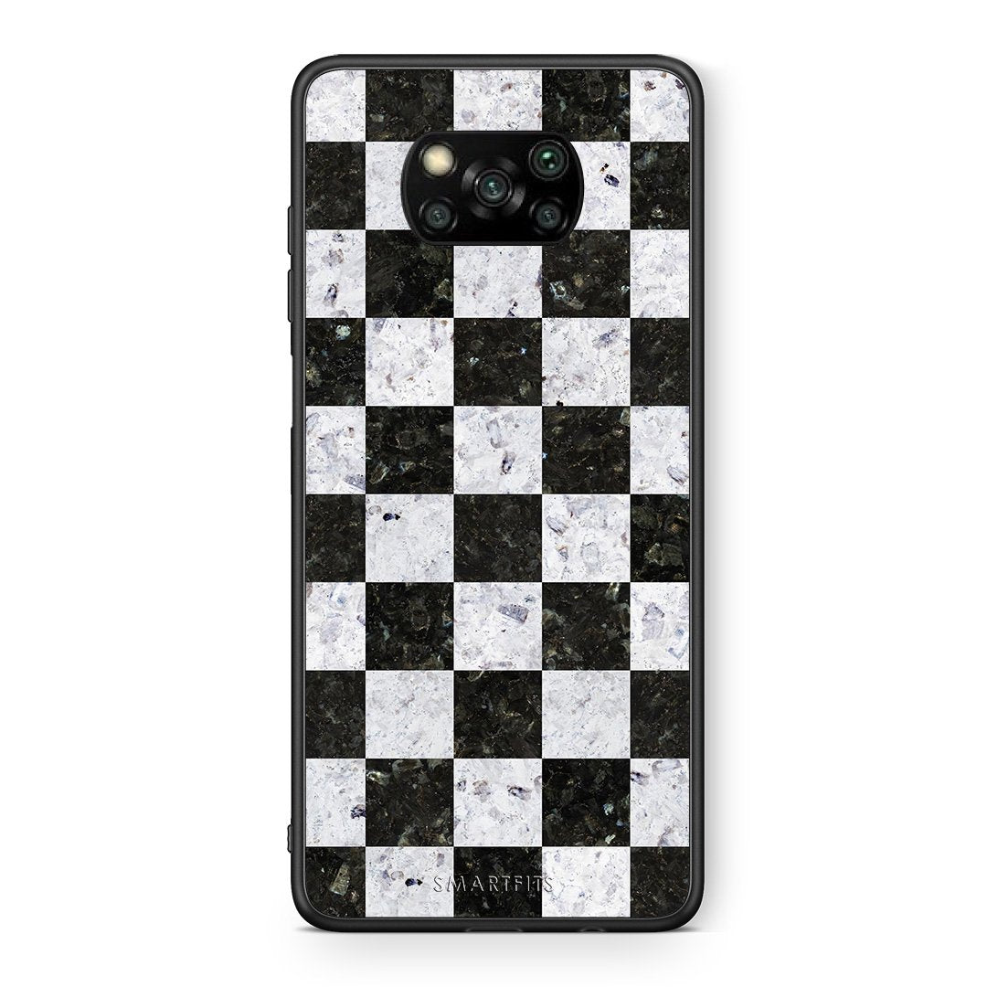 Θήκη Xiaomi Poco X3 Square Geometric Marble από τη Smartfits με σχέδιο στο πίσω μέρος και μαύρο περίβλημα | Xiaomi Poco X3 Square Geometric Marble case with colorful back and black bezels