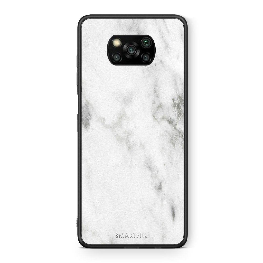 Θήκη Xiaomi Poco X3 White Marble από τη Smartfits με σχέδιο στο πίσω μέρος και μαύρο περίβλημα | Xiaomi Poco X3 White Marble case with colorful back and black bezels