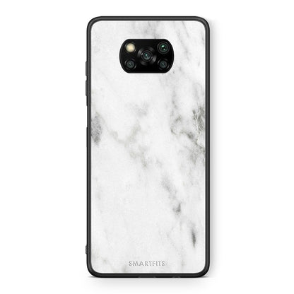 Θήκη Xiaomi Poco X3 White Marble από τη Smartfits με σχέδιο στο πίσω μέρος και μαύρο περίβλημα | Xiaomi Poco X3 White Marble case with colorful back and black bezels