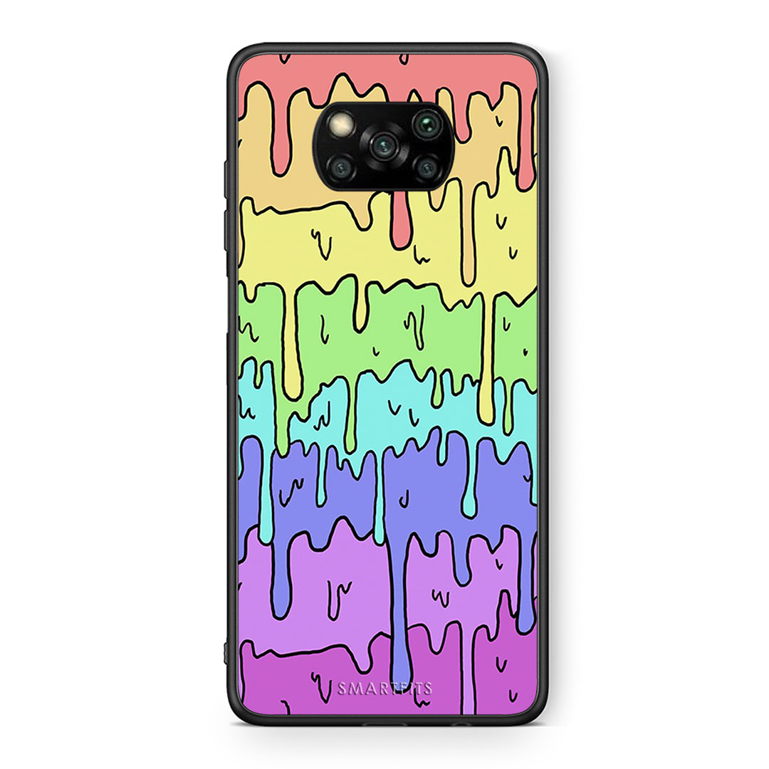 Θήκη Xiaomi Poco X3 Melting Rainbow από τη Smartfits με σχέδιο στο πίσω μέρος και μαύρο περίβλημα | Xiaomi Poco X3 Melting Rainbow case with colorful back and black bezels