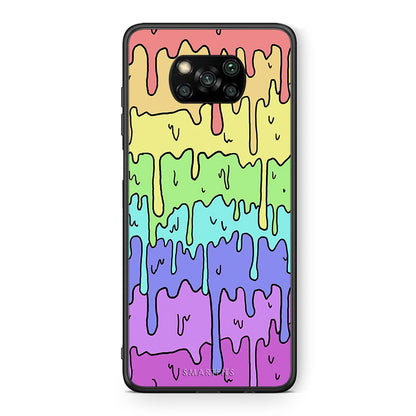 Θήκη Xiaomi Poco X3 Melting Rainbow από τη Smartfits με σχέδιο στο πίσω μέρος και μαύρο περίβλημα | Xiaomi Poco X3 Melting Rainbow case with colorful back and black bezels