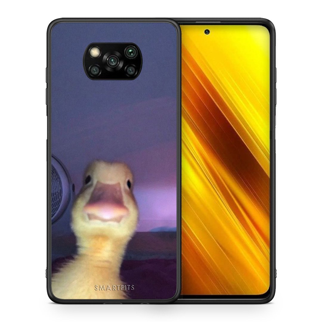 Θήκη Xiaomi Poco X3 Meme Duck από τη Smartfits με σχέδιο στο πίσω μέρος και μαύρο περίβλημα | Xiaomi Poco X3 Meme Duck case with colorful back and black bezels