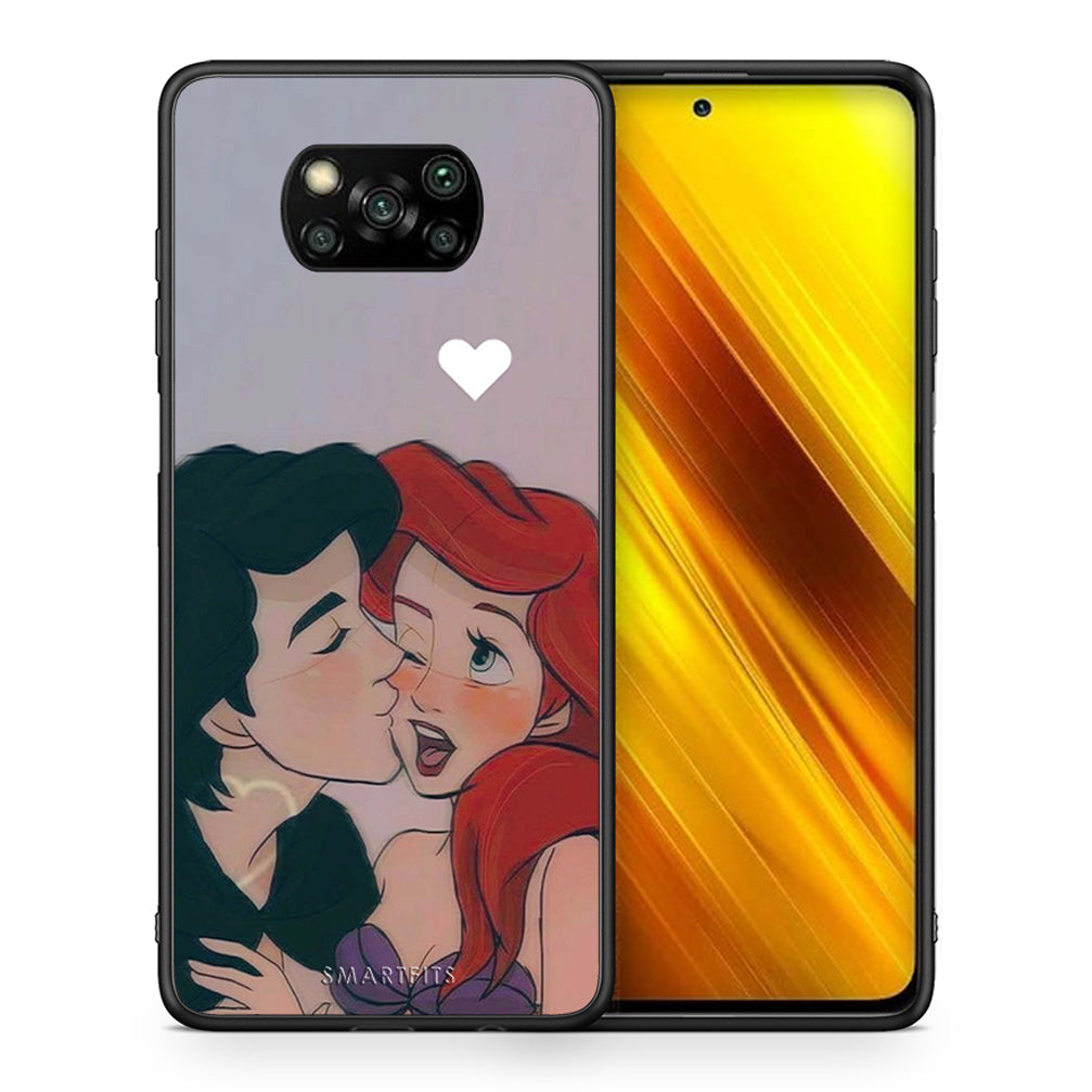 Θήκη Αγίου Βαλεντίνου Xiaomi Poco X3 Mermaid Love από τη Smartfits με σχέδιο στο πίσω μέρος και μαύρο περίβλημα | Xiaomi Poco X3 Mermaid Love case with colorful back and black bezels